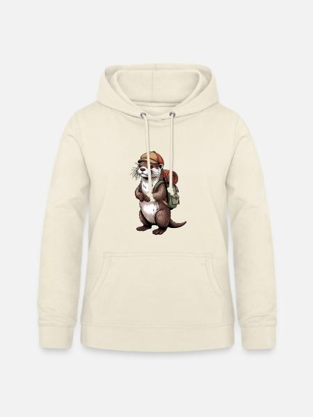 Otter Wanderer mit Rucksack - Frauen Hoodie - Vanille-Milchshake