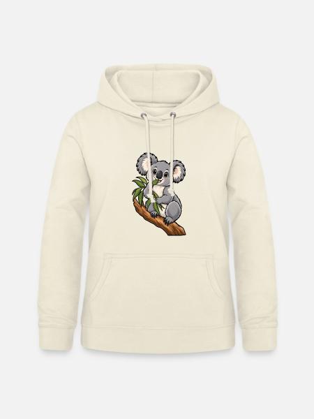 Süßer Koala beim Eukalyptus Essen - Frauen Hoodie - Vanille-Milchshake