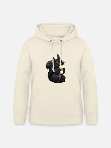 Schwarzes Eichhörnchen mit Latte Macchiato - Frauen Hoodie - Vanille-Milchshake