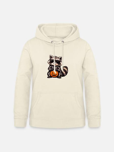Skelett-Raccoon mit Kürbis - Frauen Hoodie - Vanille-Milchshake