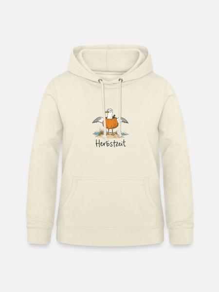 Herbstzeit – Lustige Möwe im Kürbis - Frauen Hoodie - Vanille-Milchshake