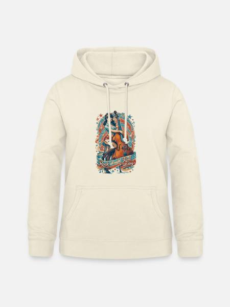 Rockabilly Pin-Up Girl mit Kontrabass - Frauen Hoodie - Vanille-Milchshake