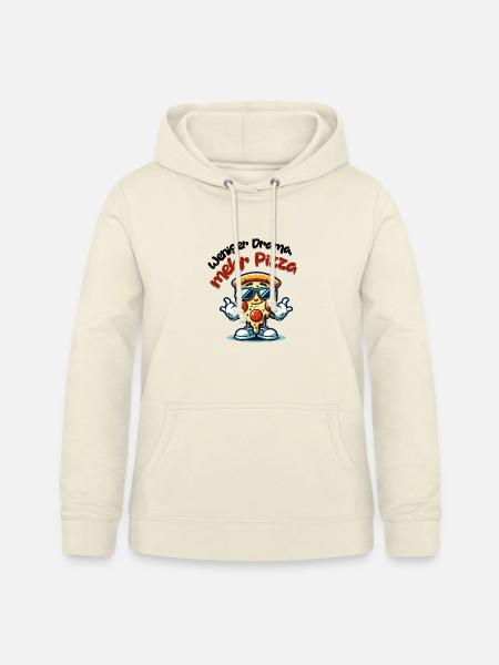 Pizza statt Drama - Frauen Hoodie - Vanille-Milchshake