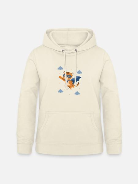 Tiger Superheld mit blauem Umhang - Frauen Hoodie - Vanille-Milchshake