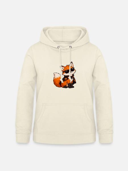 Fuchs mit Sonnenbrille und Kürbiscape - Frauen Hoodie - Vanille-Milchshake