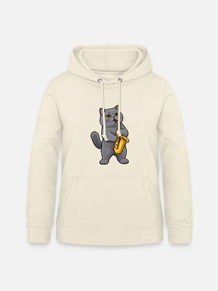 Britisch Kurzhaar mit Saxophon - Frauen Hoodie - Vanille-Milchshake