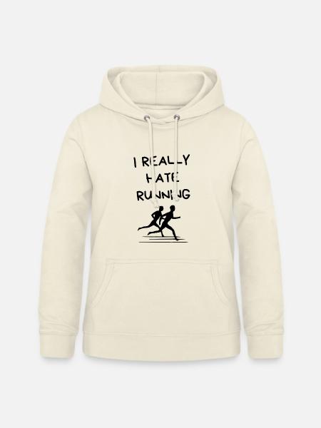 I Really Hate Running – Lustiger Läufer-Spruch - Frauen Hoodie - Vanille-Milchshake