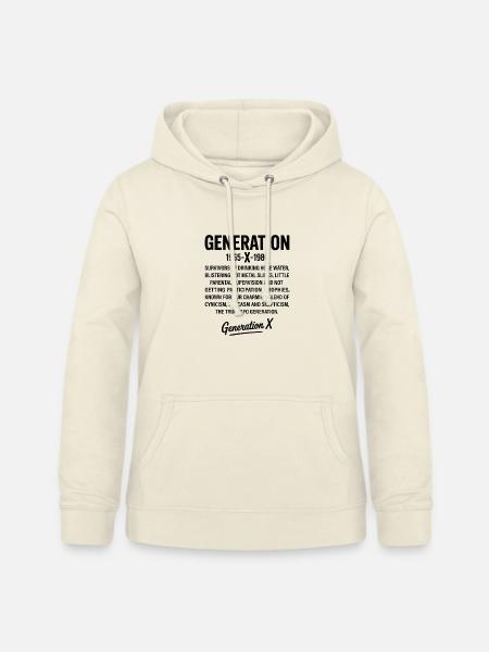 Retro-Textdesign der Generation X - Frauen Hoodie - Vanille-Milchshake