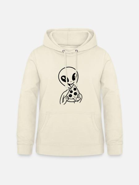 Alien mit Pizza - Frauen Hoodie - Vanille-Milchshake