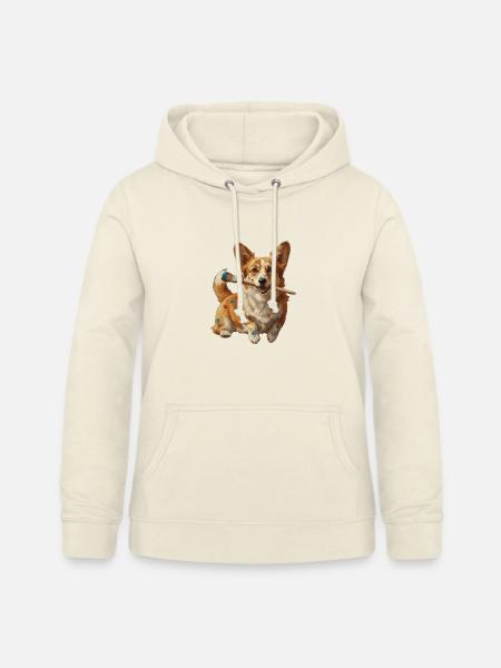 Corgi-Künstler mit Pinsel - Frauen Hoodie - Vanille-Milchshake