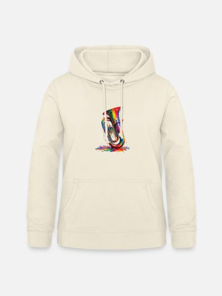Tuba mit tropfender Farbe - Frauen Hoodie - Vanille-Milchshake
