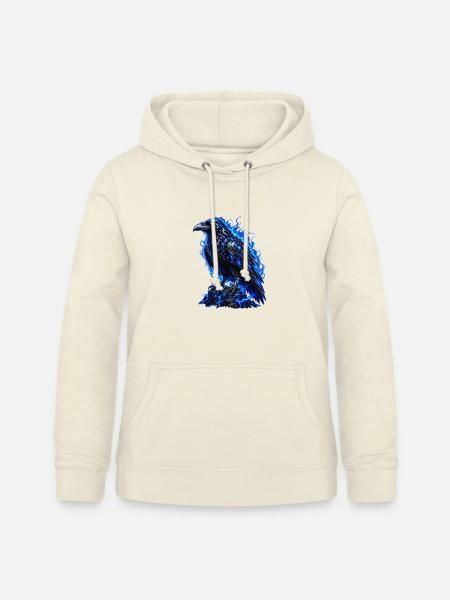 Schwarzer Rabe mit blauer Aura - Frauen Hoodie - Vanille-Milchshake