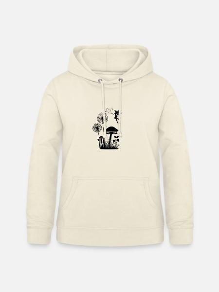 Schmetterlingdesign Pusteblumen Wiese Herzen Feen - Frauen Hoodie - Vanille-Milchshake