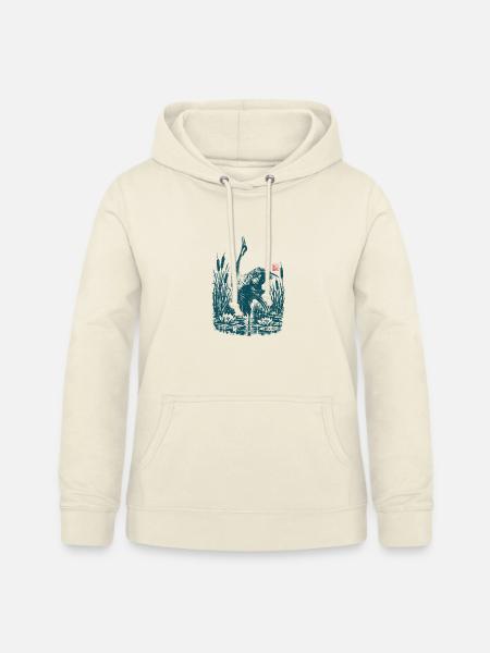 Graureiher am Teich - Frauen Hoodie - Vanille-Milchshake