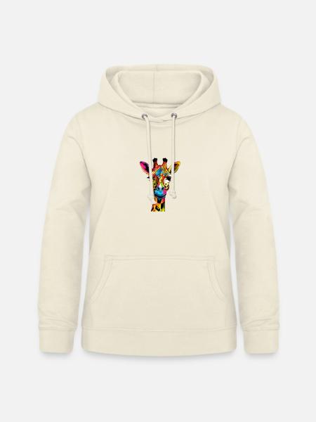 Bunte Giraffenkopf Pop Art - Frauen Hoodie - Vanille-Milchshake