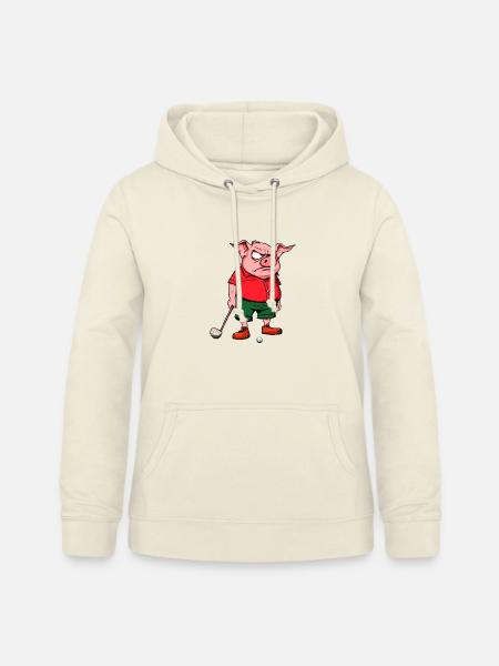 Schwein Golfspieler - Frauen Hoodie - Vanille-Milchshake