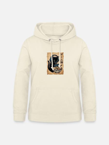 Gamer Katze Ramen Nudeln Japanisch Retro - Frauen Hoodie - Vanille-Milchshake