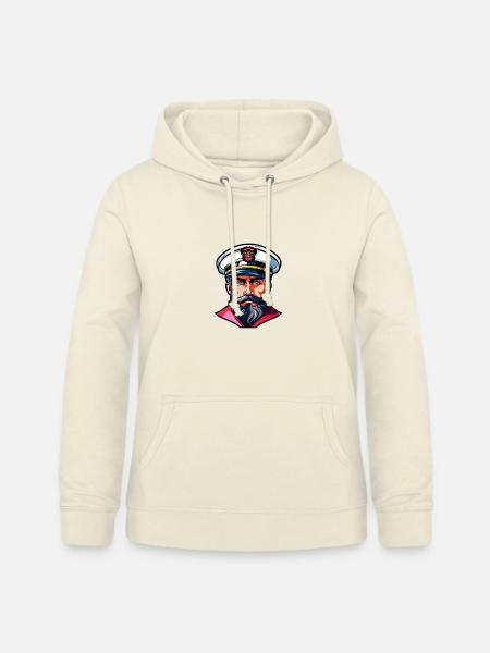 Kapitän mit weißem Uniformhut - Frauen Hoodie - Vanille-Milchshake