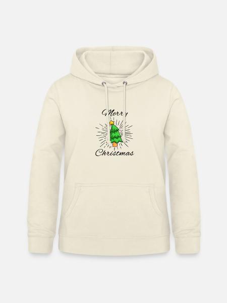 Merry Christmas - Tannenbaum mit Stern, Strahlen - Frauen Hoodie - Vanille-Milchshake