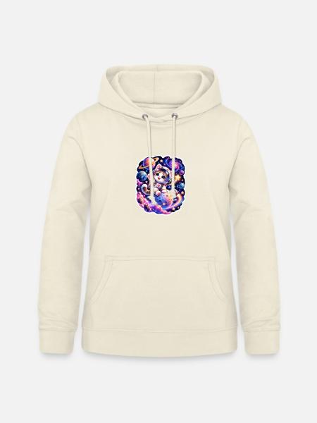 Katzen-Astronaut im All - Frauen Hoodie - Vanille-Milchshake