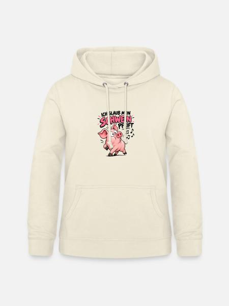 Schwein Pfeift Cartoon Musikhumor - Frauen Hoodie - Vanille-Milchshake