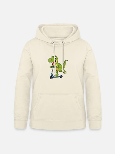 Süßer T-Rex auf Roller Cartoon Freund - Frauen Hoodie - Vanille-Milchshake