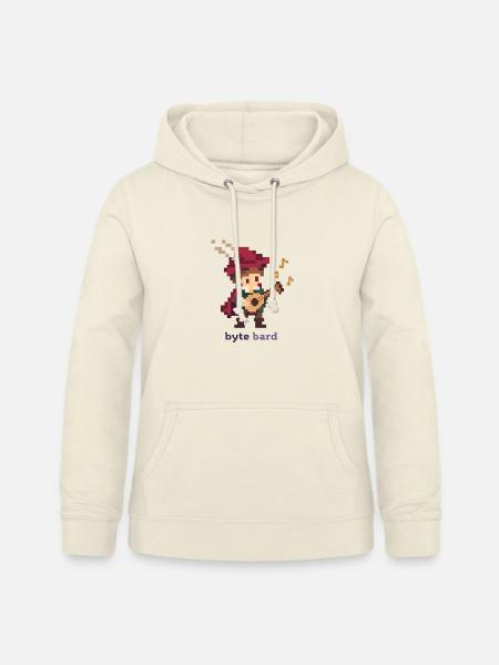 Pixel Barde mit Laute - Frauen Hoodie - Vanille-Milchshake