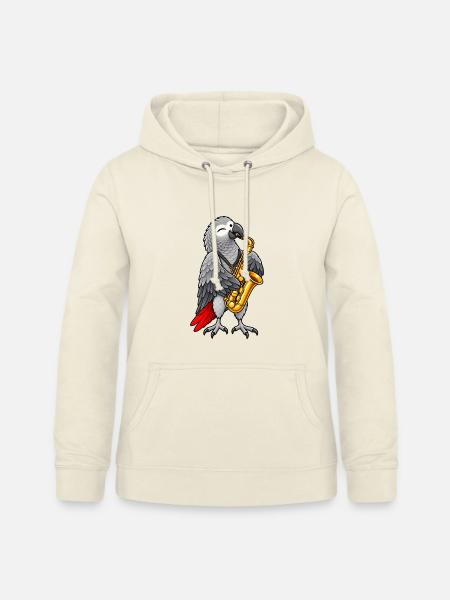 Graupapagei mit Saxophon - Frauen Hoodie - Vanille-Milchshake