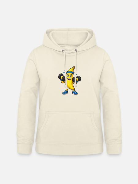 Kraftbanana Workout Cartoon - Frauen Hoodie - Vanille-Milchshake