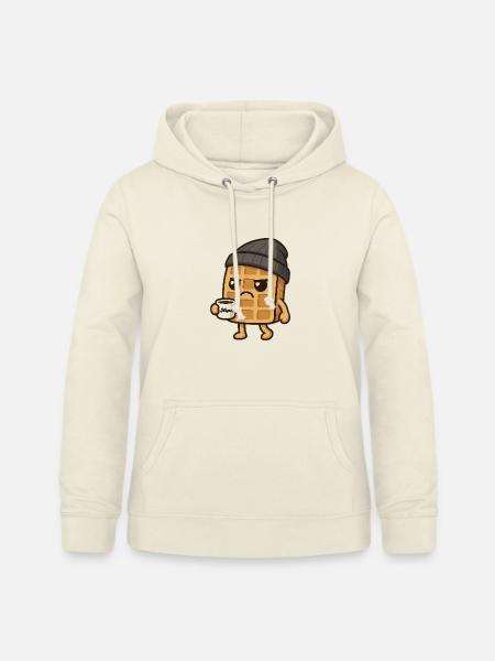 Grumpy Kawaii Waffel - Coffee Beanie Cartoon - Frauen Hoodie - Vanille-Milchshake