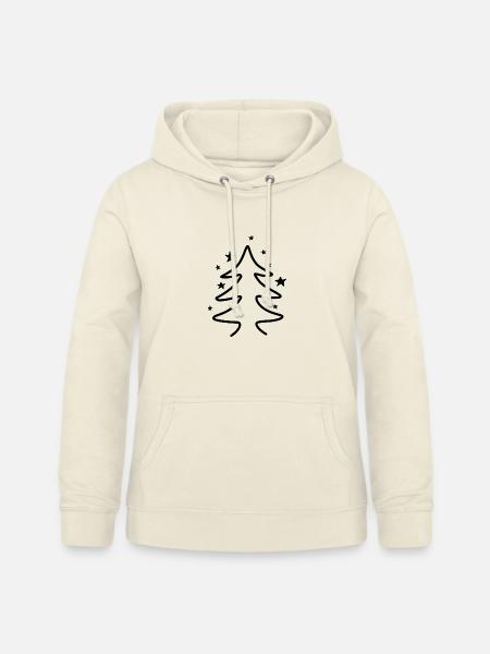 Minimalistischer Weihnachtsbaum mit Sternen - Frauen Hoodie - Vanille-Milchshake