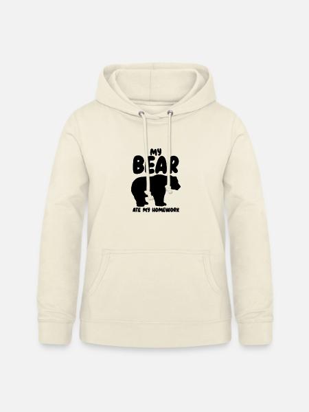 Bär Hausaufgaben Tierhumor - Frauen Hoodie - Vanille-Milchshake