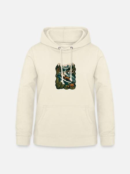 Otter im Waldfluss - Frauen Hoodie - Vanille-Milchshake
