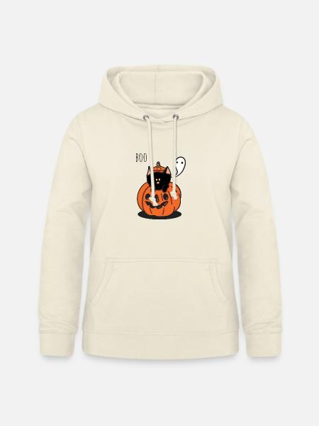 Herbstkätzchen-Boo - Frauen Hoodie - Vanille-Milchshake
