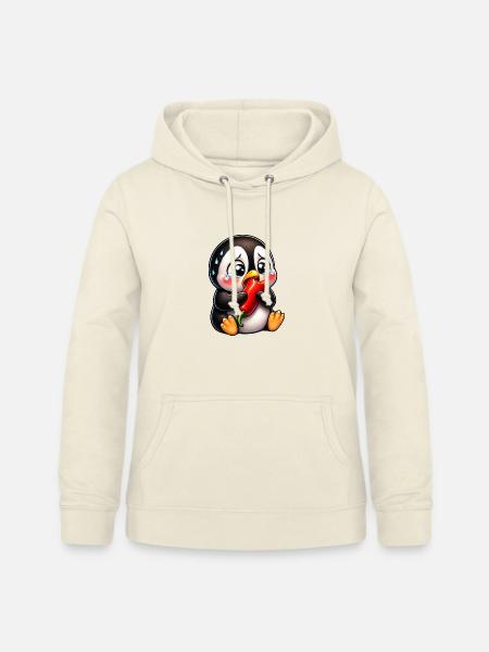 Pinguin Chili Scharf Lustiger Cartoon - Frauen Hoodie - Vanille-Milchshake