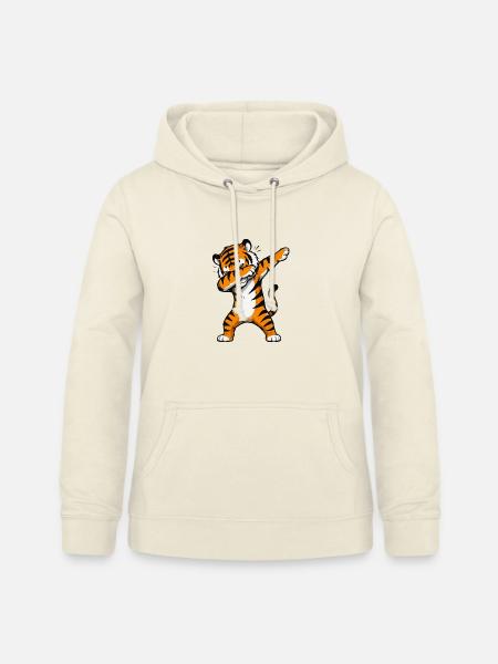 Tiger Dab Aufdruck - Frauen Hoodie - Vanille-Milchshake