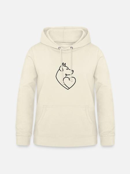 Husky Schäferhund Herz Line Art - Frauen Hoodie - Vanille-Milchshake