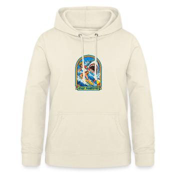 Positiver Surf Shark Retro - Frauen Hoodie - Vanille-Milchshake - Vorne - AI Model Female 172 light (172cm)