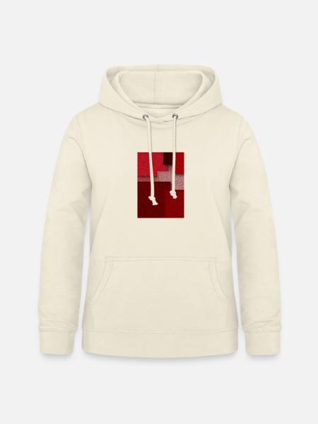 Rote Geometrie in abstrakten Blöcken - Frauen Hoodie - Vanille-Milchshake