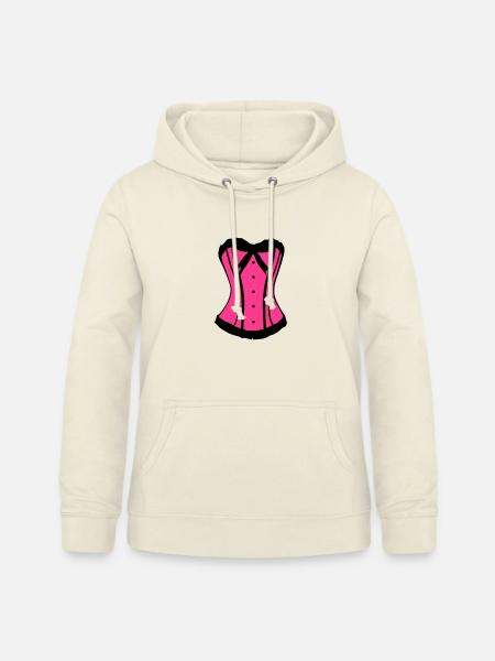Pinker Korsett Noir-Kontrast - Frauen Hoodie - Vanille-Milchshake