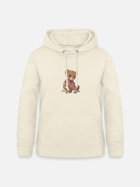 Trauriger Flickenteppichbär - Frauen Hoodie - Vanille-Milchshake