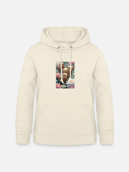 Pastel lotus capybaras - Frauen Hoodie - Vanille-Milchshake