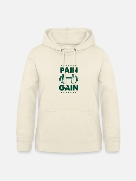 hantel_pain_gain - Frauen Hoodie - Vanille-Milchshake