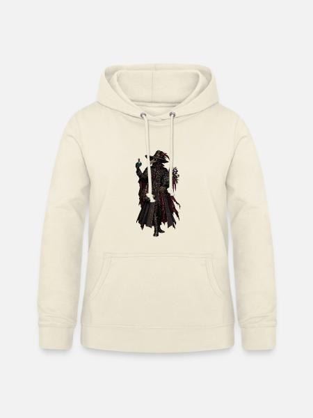 Pestdoktor mit Blumensträu - Frauen Hoodie - Vanille-Milchshake