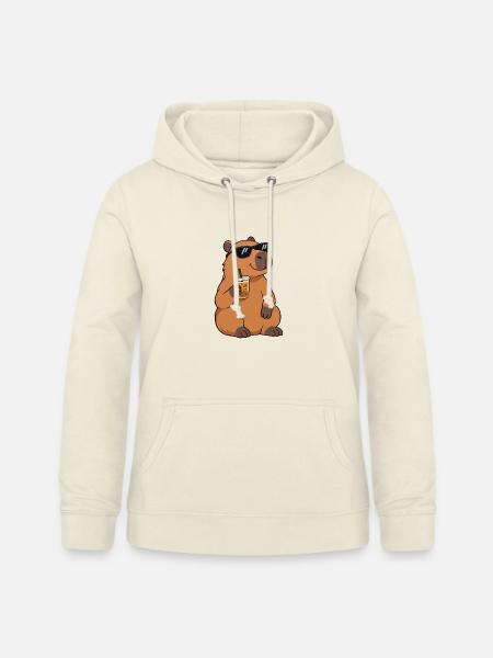 Sonnenbrillen-Capybara mit Kaffee - Frauen Hoodie - Vanille-Milchshake