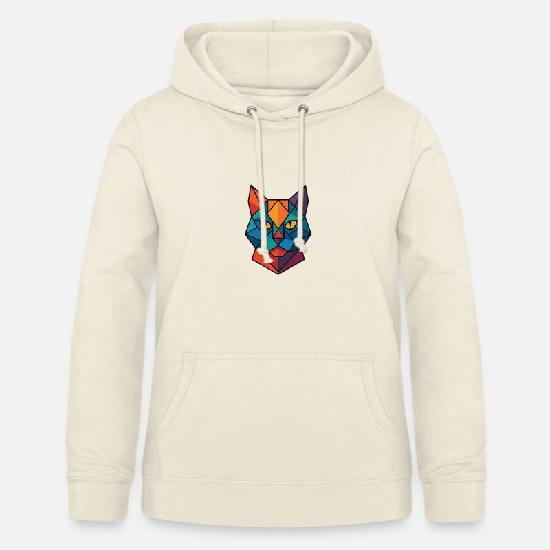 Chat | Tête de chat Impression / Impression / Design - Sweat à capuche Femme - vanille