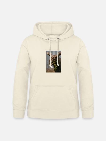 Elch im Schnee mit Fichtenzweigen - Frauen Hoodie - Vanille-Milchshake