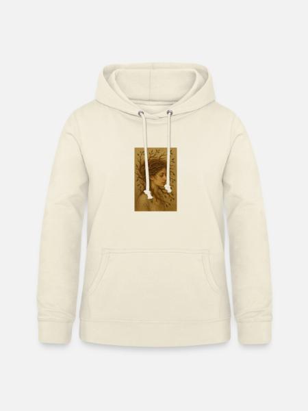 Waldgeist im Profil - Frauen Hoodie - Vanille-Milchshake