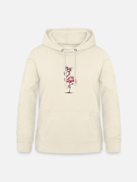 Flamingo Karikatur Pink Groove - Frauen Hoodie - Vanille-Milchshake