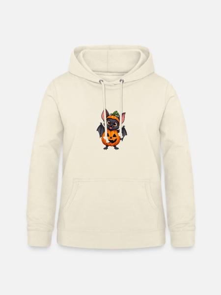 Kürbisbat, Fledermaus im Halloween Kostüm - Frauen Hoodie - Vanille-Milchshake